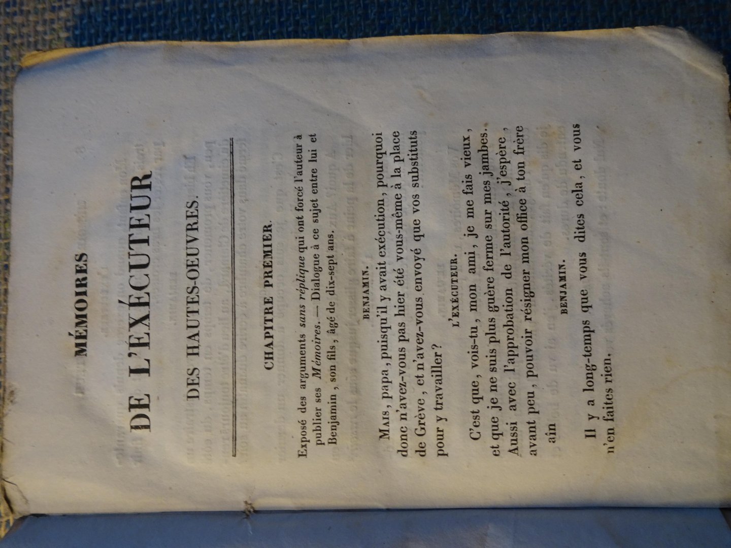  - MÉMOIRES DE L'EXÉCUTEUR des hautes oeuvres pour servir à l'histoire de Paris pendant le règne de la terreur.