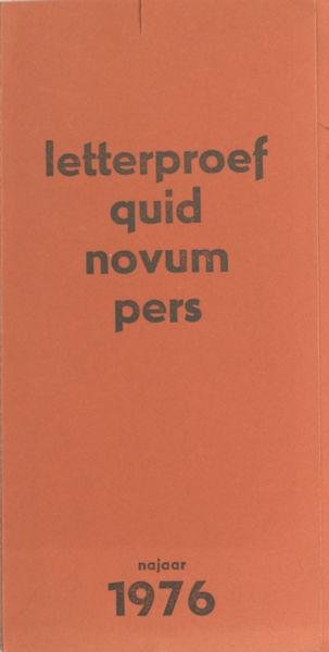  - Letterproef Quid Novum Pers.