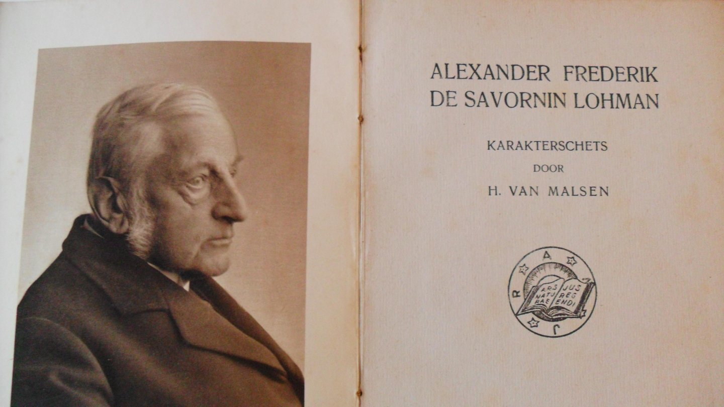 Malsen H. van - Alexander Frederik de Savornin Lohman