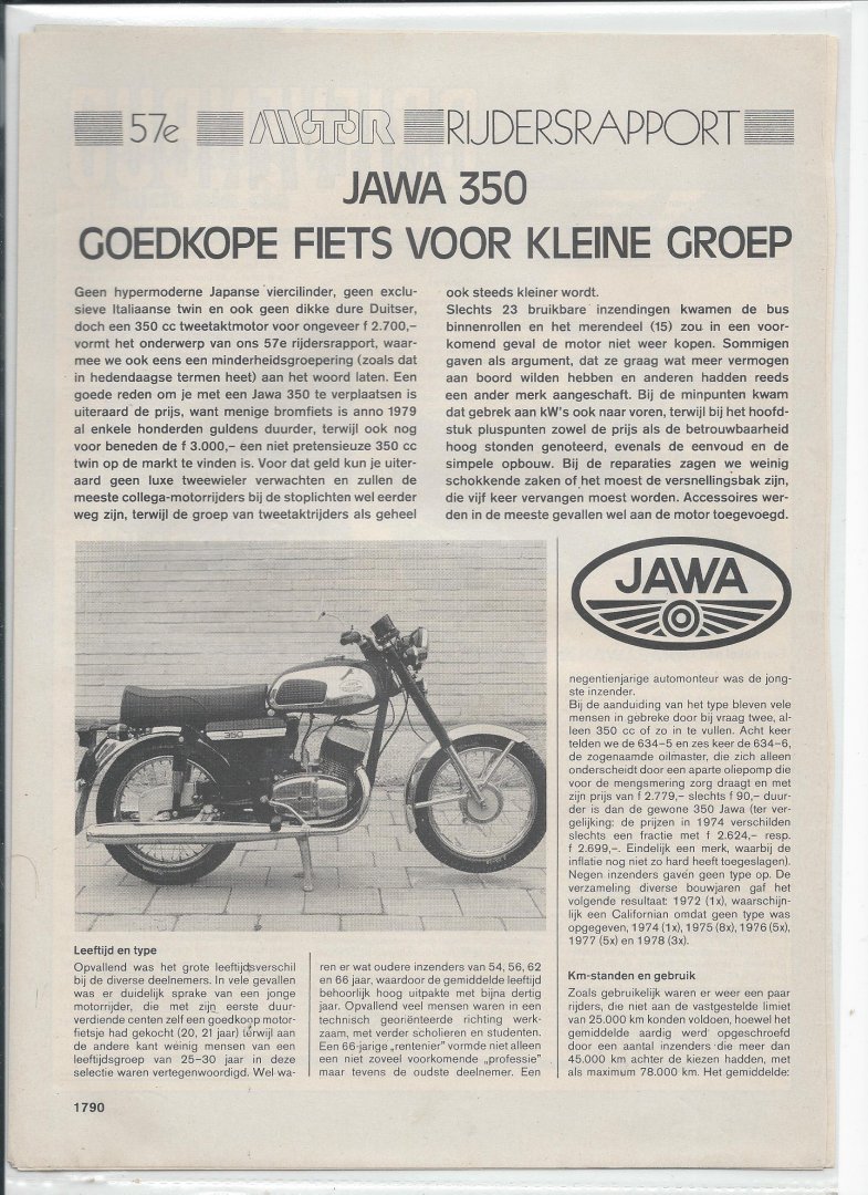  - Jawa 350 - 57e Motor rijdersrapport
