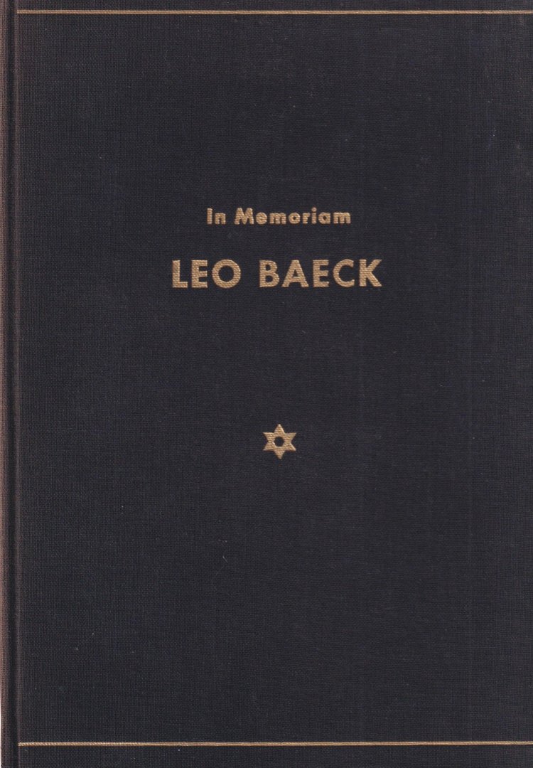 Baeck, Leo - In memoriam Leo Baeck: Gedenkfeier des Zentralrats der Juden in Deutschland und der Zentralwohlfahrtsstelle der Juden in Deutschland, Frankfurt am Main, 16. Dezember 1956