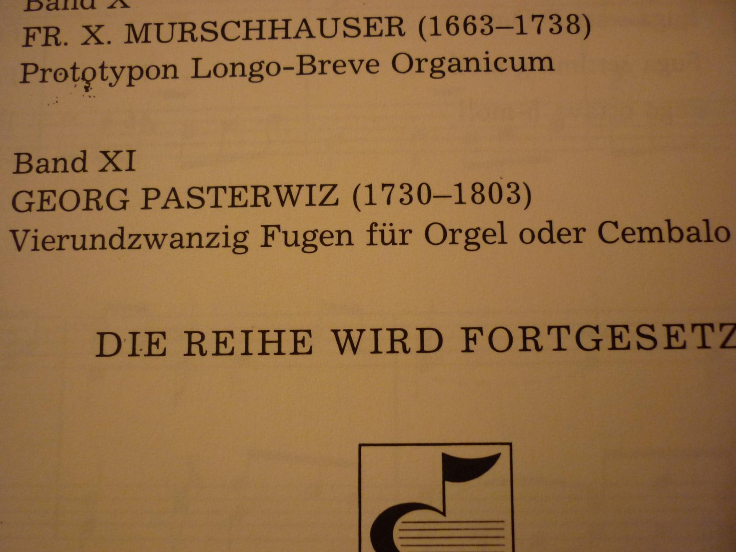 Pasterwiz; Georg (1730 - 1803) - 24 Fugen für Orgel; "Sueddeutsche Orgelmeister Des Barock"; Band XI