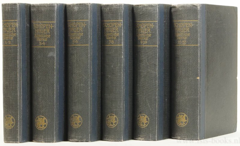 SCHOPENHAUER, A. - Sämtliche Werke in zwölf Bänden. Mit Einleitung von Rudolf Steiner. 12 parts in in 6 volumes. Complete.