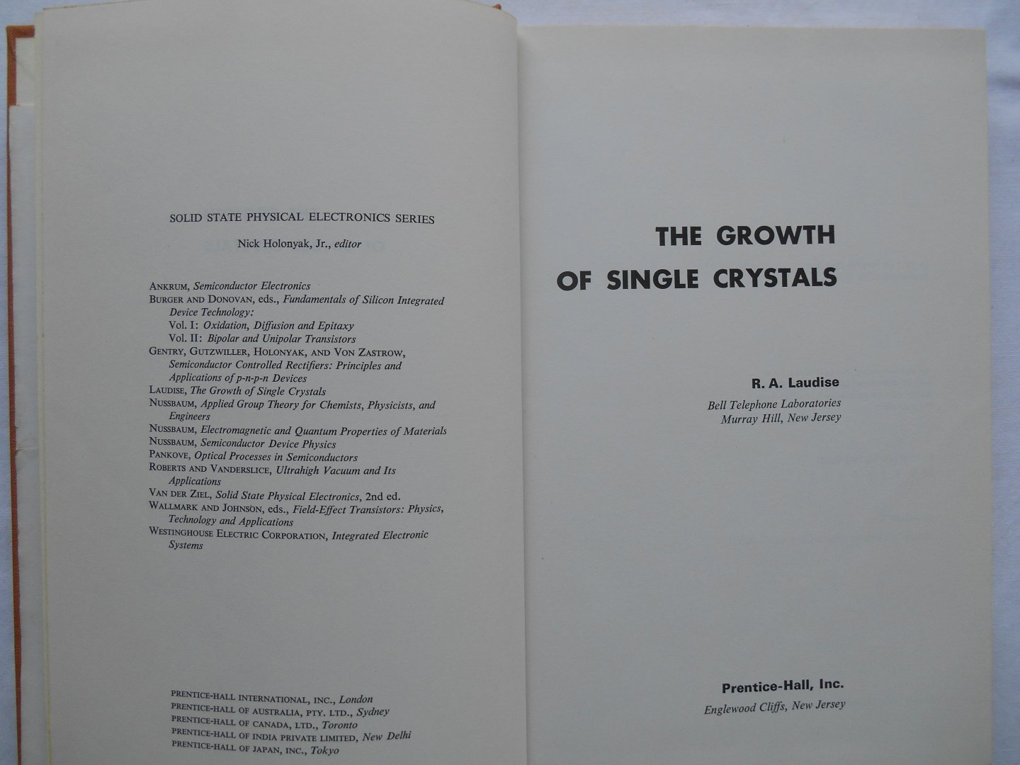 R.A. Laudise - The Growth of Single Crystals