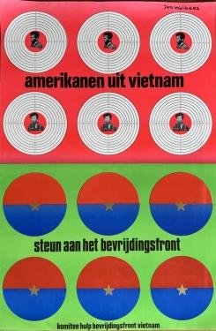 WOLKERS, Jan - Amerikanen uit Vietnam. Steun aan het bevrijdingsfront. (Affiche).