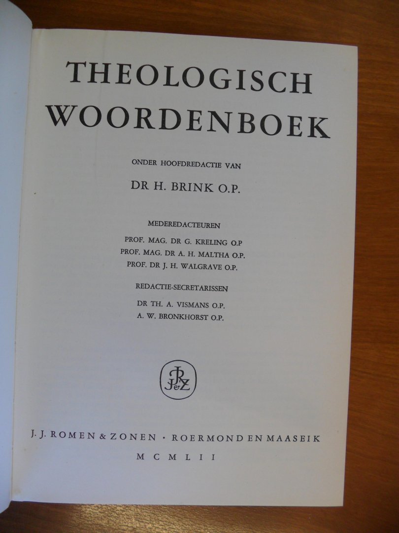 Brink Dr.H. onder hoofdredactie van - Theologisch Woordenboek