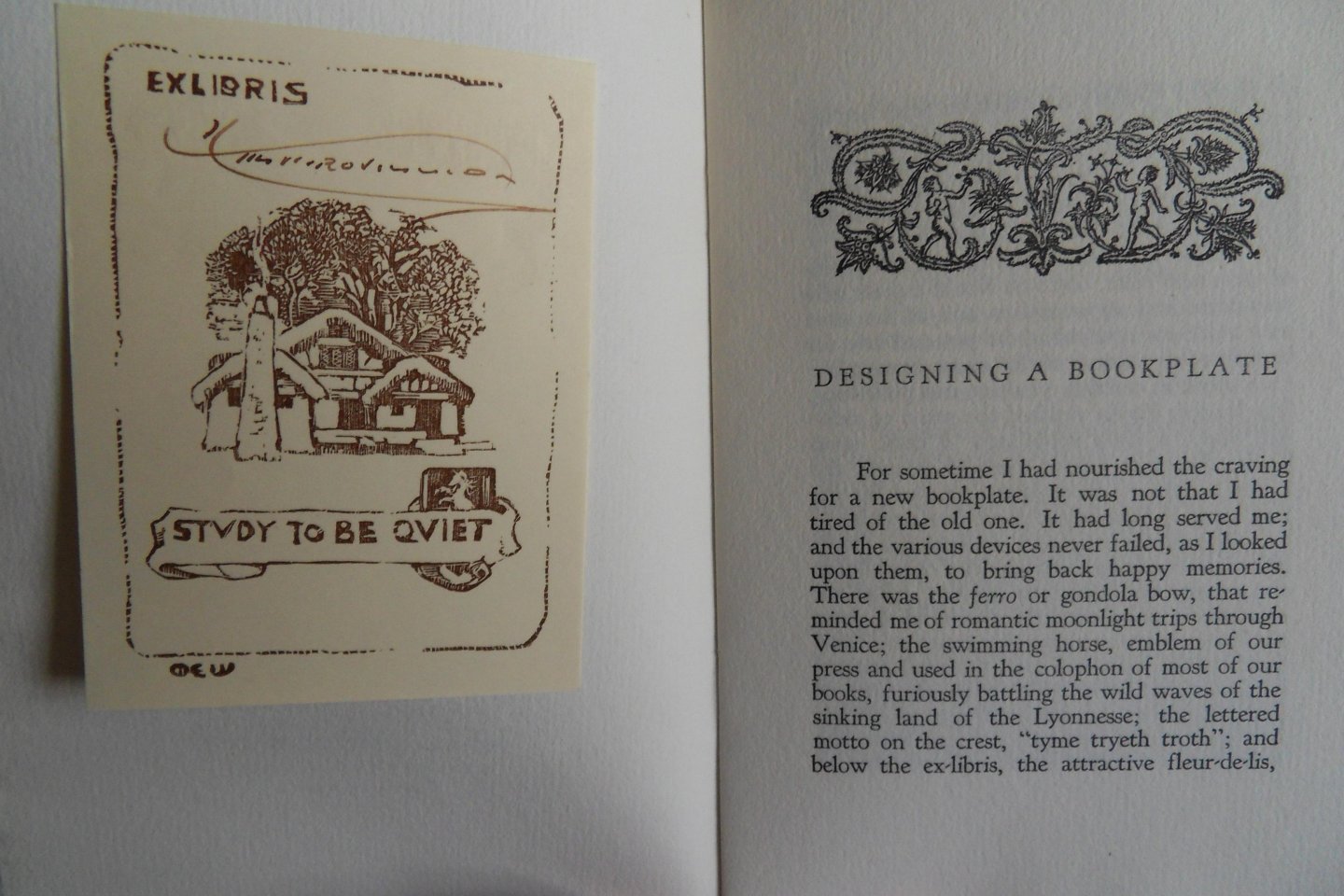 Trovillion, Hal W. [ GESIGNEERD door de auteur ]. - Designing A Bookplate. [ Numbered copy 42 / 413 ].