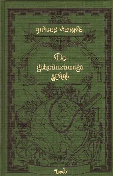 Verne, Jules - De Geheimzinnige Straal, 192 pag. groene linnen hardcover, gavestaat
