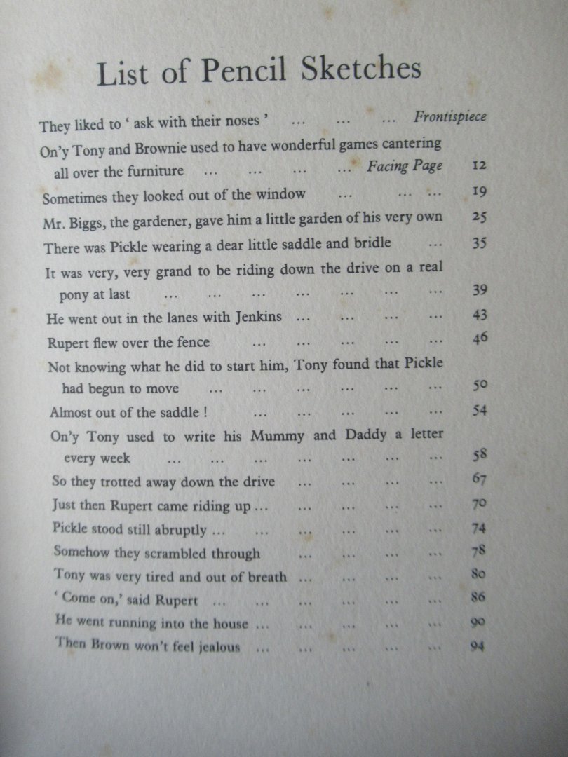 Spender, Brenda E. - On'y  Tony. The adventures of three ponies and a little boy