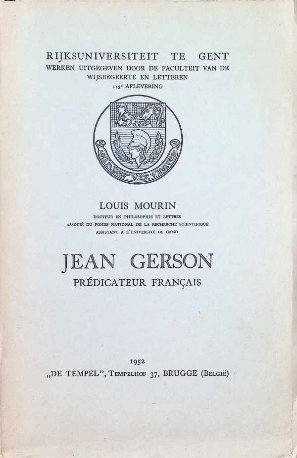 Louis Mourin - Jean Gerson Prédicateur Français