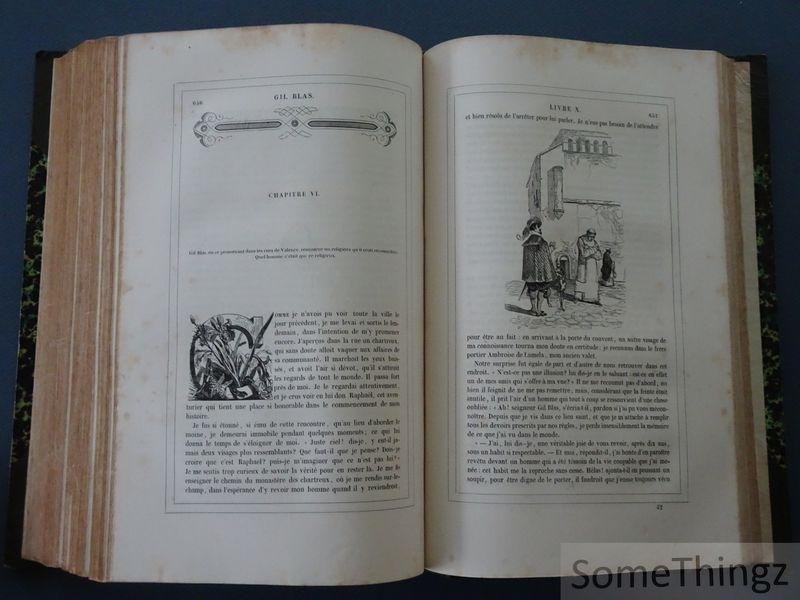 Alain-René Le Sage / Jean François Gigoux (ills.) / Charles Nodier (notice) - Histoire de Gil Blas de Santillane. Vignettes par Jean Gigoux.