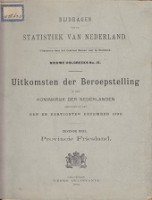 Staat der Nederlanden - Uitkomsten der Beroepstelling in het Koninkrijk der Nederlanden 1899 Provincie Friesland