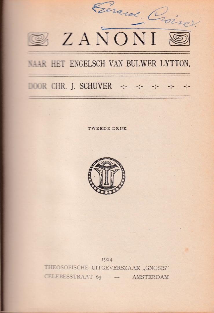 Lytton, Bulwer (door Schuver, Chr. J.) (ds1294) - Zanoni