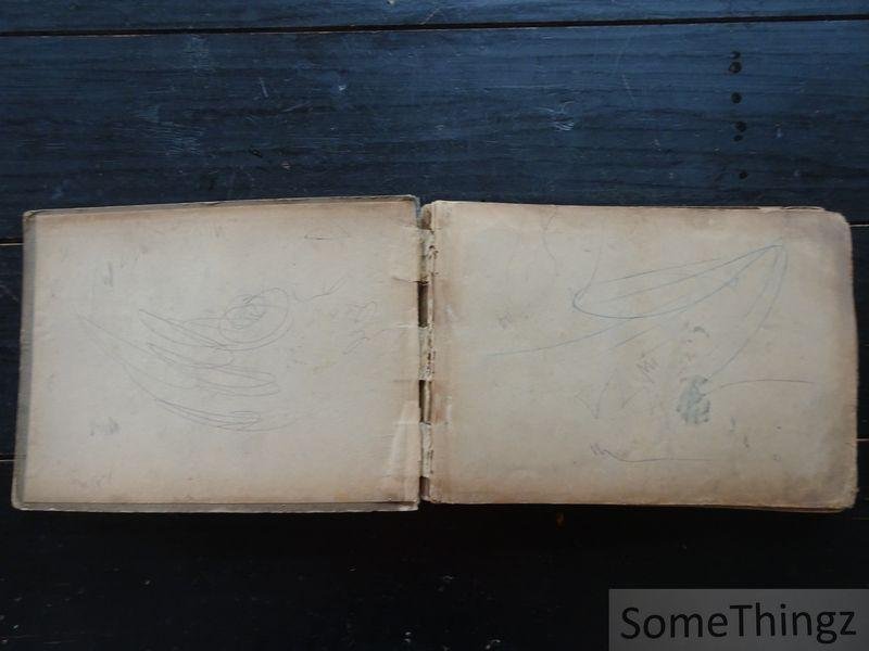 Anon. - Scrapbook / verzamelalbum / oud postkaartenalbum met talrijke krantenknipsels van wielrenners (jaren '40-'50-'60).