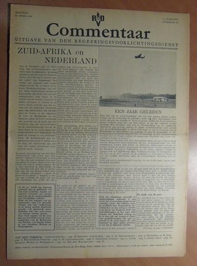 Regeeringsvoorlichtingsdienst - Commentaar. 1e jaargang nummer 46. Maandag 29 april 1946.