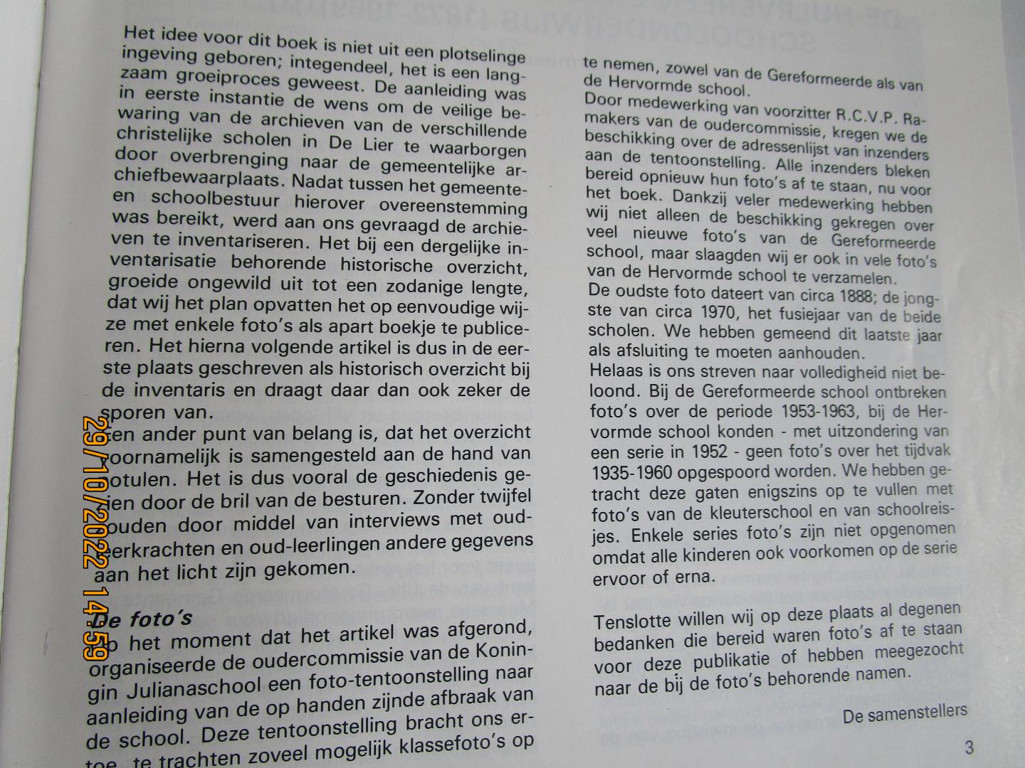 Dijk, K.F, van, en Dijk-Vos, G. van - Christelijk onderwijs in De Lier  1873-1970