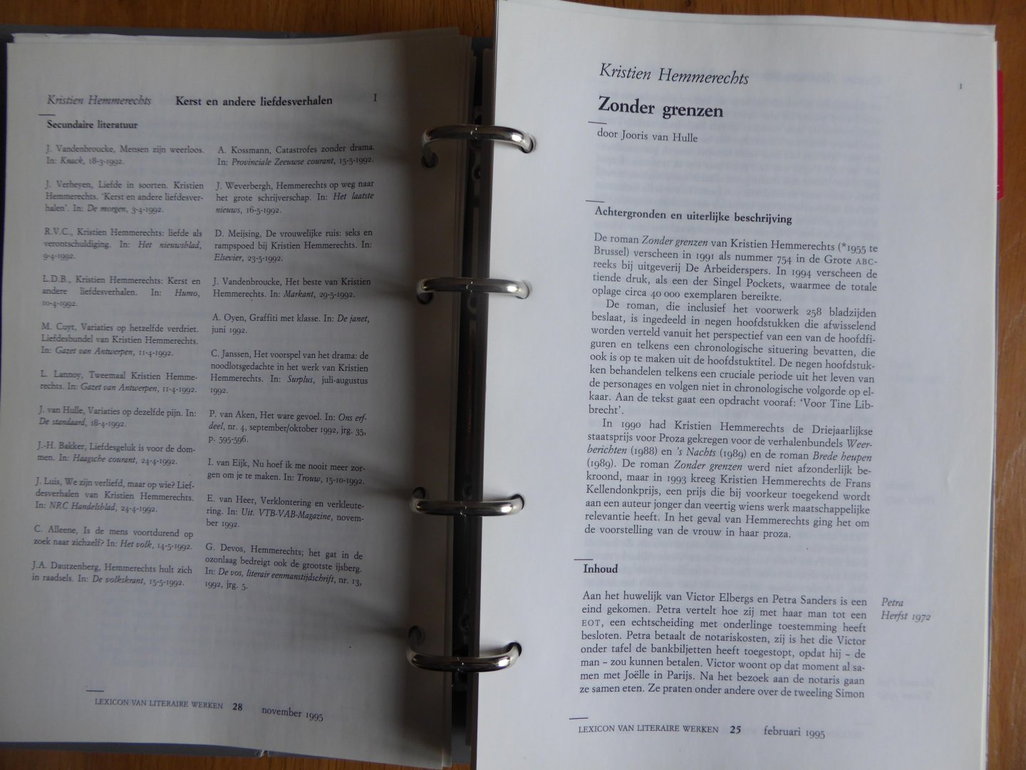 Hemmerechts, Kristien / Hulle, Jooris van - Kristien Hemmerechts - Zonder grenzen (uit: Lexicon van Literaire Werken)