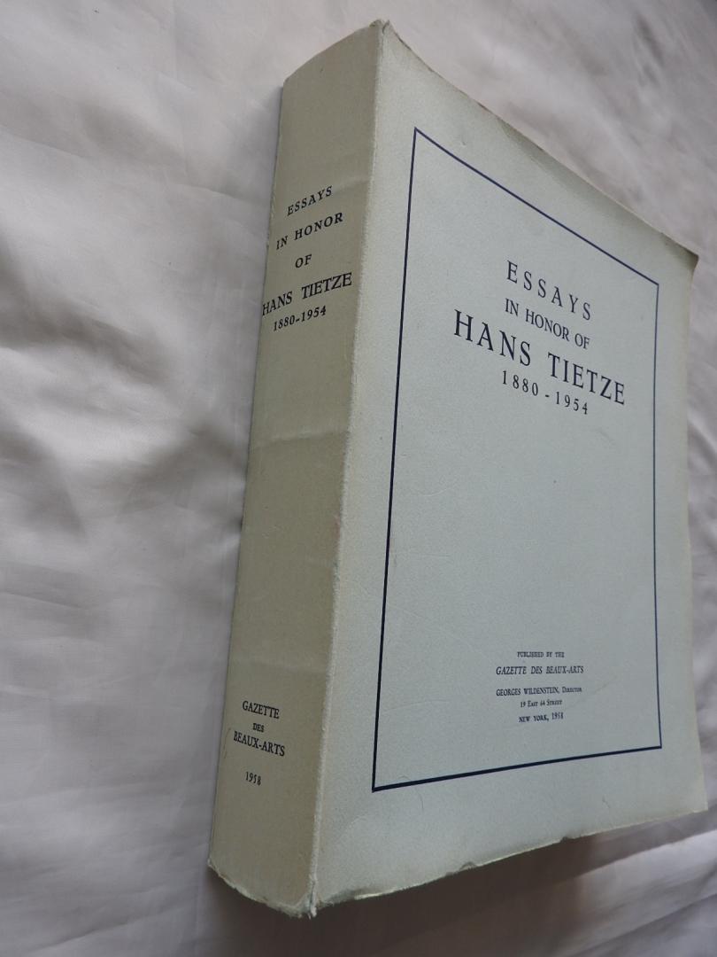 Gombrich, E.H. with Julius Held and Otto Kurz, - Essays in Honor of Hans Tietze 1880-1954.
