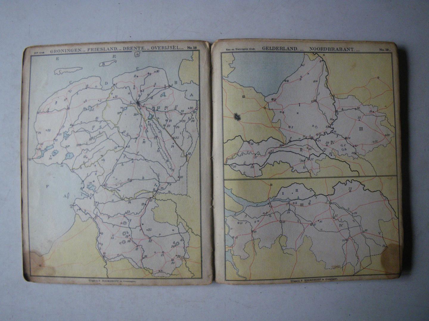 Bos R. herzien door K. Zeeman - Bos' 1e teeken-atlas : in 21 gekleurde kaarten. (teken-atlas)