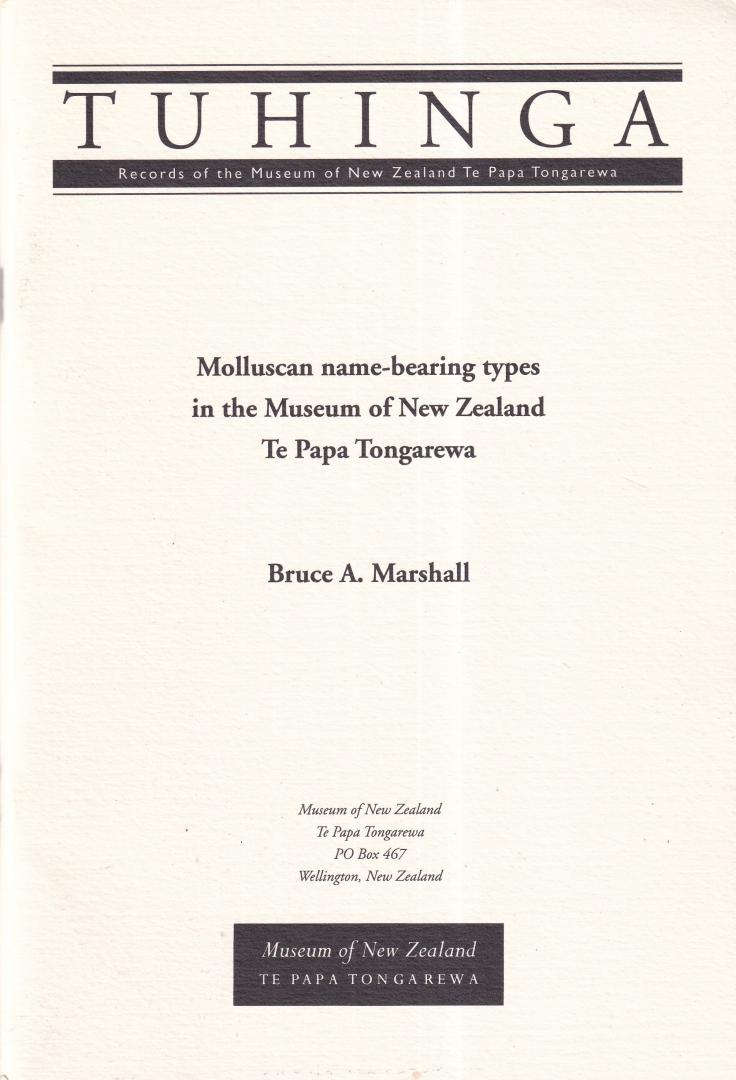 Marshall, Bruce A. - Tuhinga: Molluscan name-bearing types in the Museum of New Zealand Te Papa Tongarewa