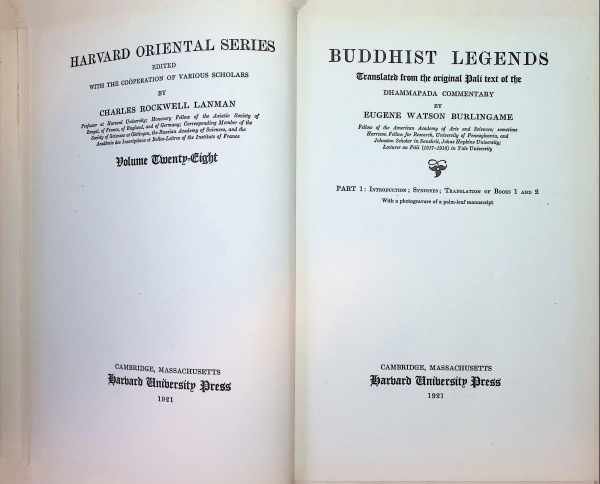 Eugene Watson Burlingame - Buddhist legends translated from the original Pali text of the dhammapada commentary part 1 + part 2 + part 3 complete