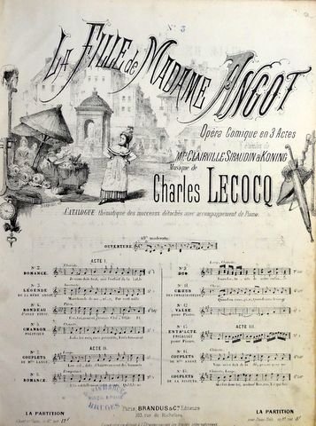 Lecocq, Charles: - La fille de Madame Angot. Opéra comique en 3 actes. No. 3; Légende de ma mère Angot [chant & piano]