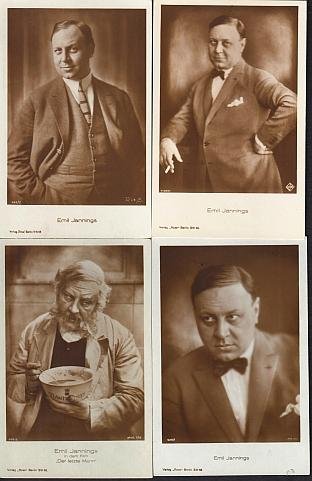 FILMKARTEN - 4 Ansichtskarten von Emil Jannings.