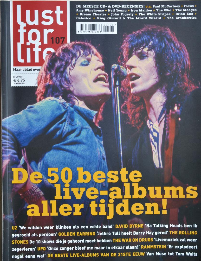 Lust for Life - Lust for Life magazine nr.107 - januari/februari 2021 - cover De 50 beste Live-albums