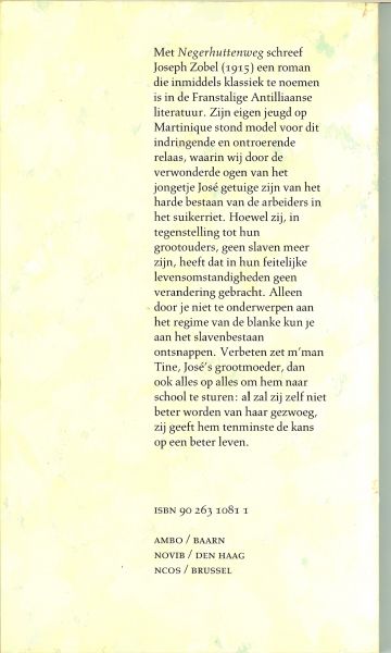 Zobel, Joseph .. Vertaald door Jose Rijnaarts - Negerhuttenweg