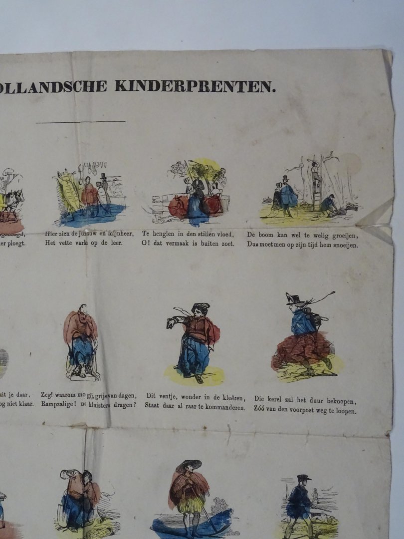 NN - Originele antieke eencents prent.