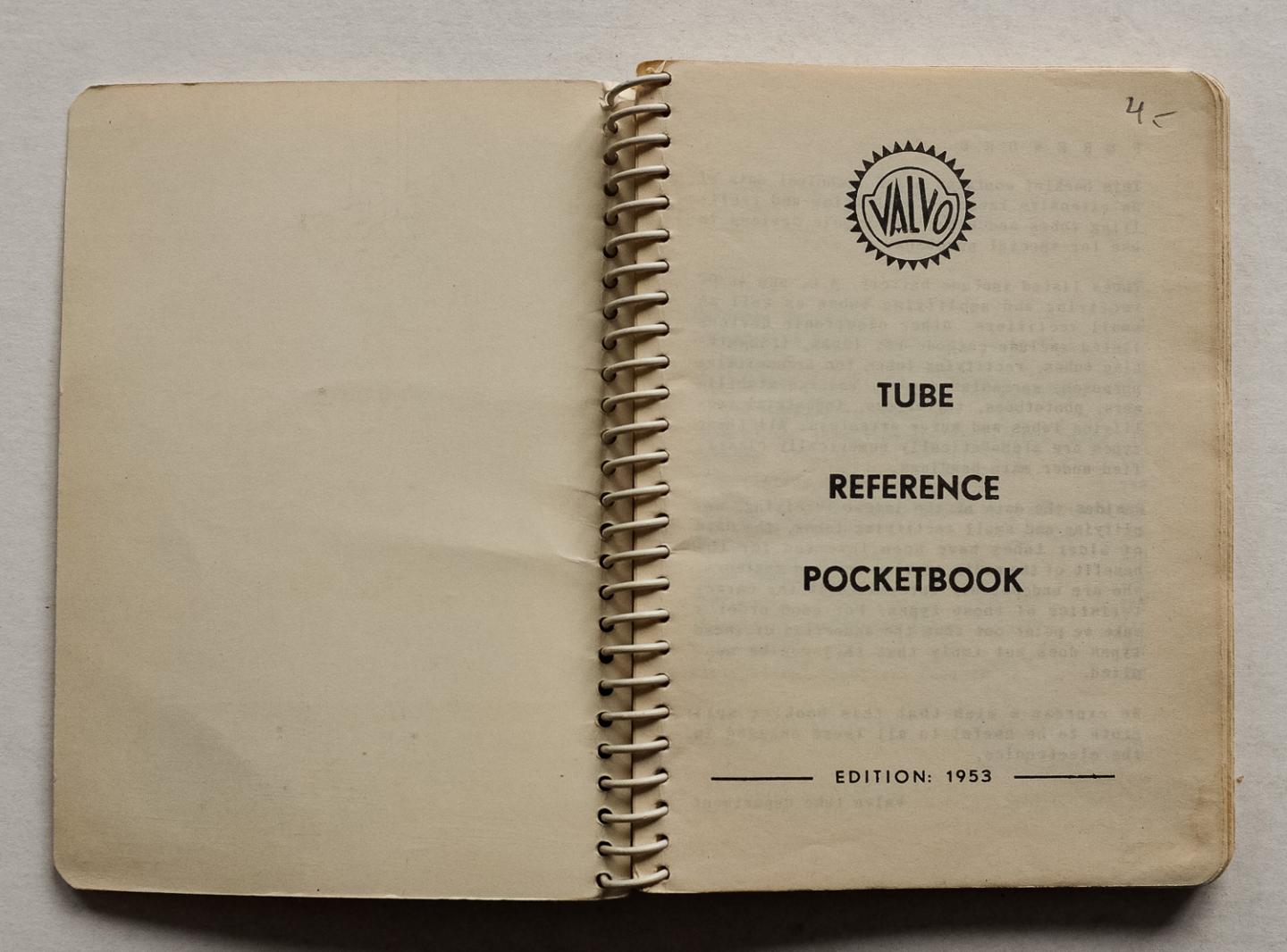 VALVO - Valvo tube reference pocketbook  - edition 1953