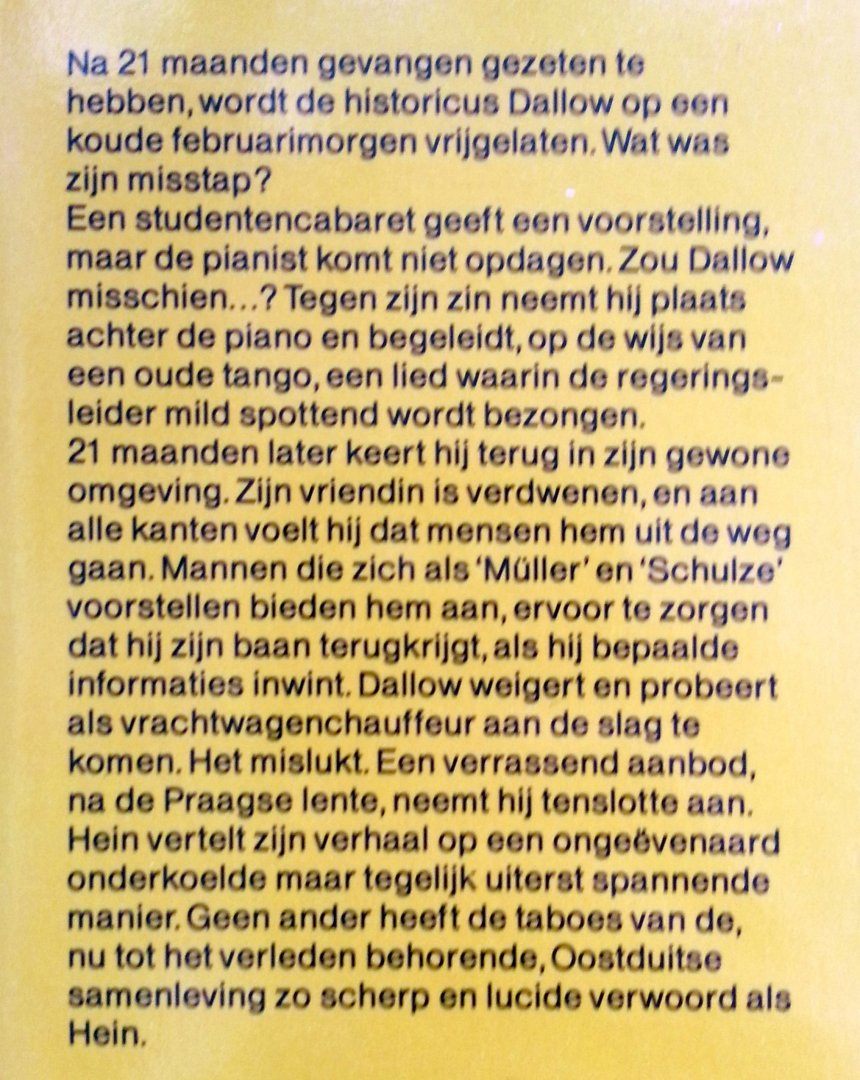 Hein, Christoph - De tangospeler