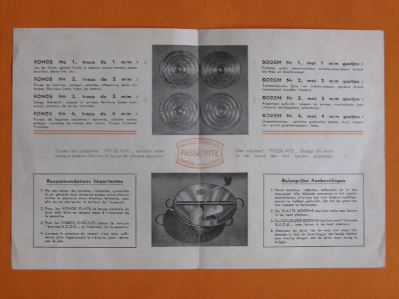 Folder - Passe-Vite, keukenapparatuur