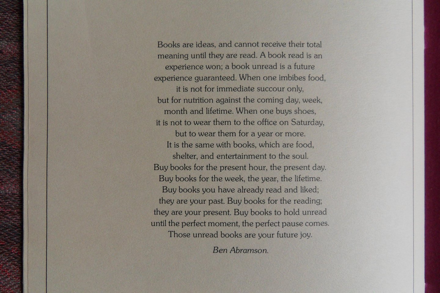 Abramson, Ben. [ 1898 - 1955 ]. - Selfportrait of a Bookseller. [ Beperkte oplage van 500 ex. ].