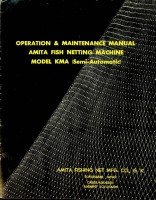 Amita - Operation Manual Amita Fish Netting Machine Model KMA