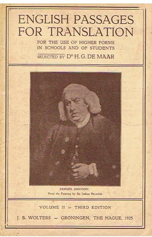 Maar, Dr. HG de - English passages for translation - Volume II