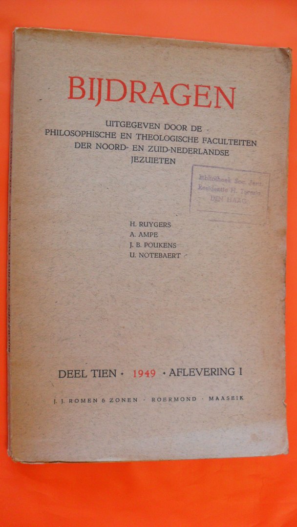Ruijgeers Ampe  e.a. - Bijdragen van de Philosophische en Theologische faculteiten der Nederlandsche Jezuieten