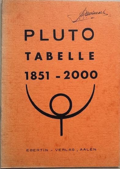 Ebertin Verlag - - PLUTO TABELLE 1851 - 2000.