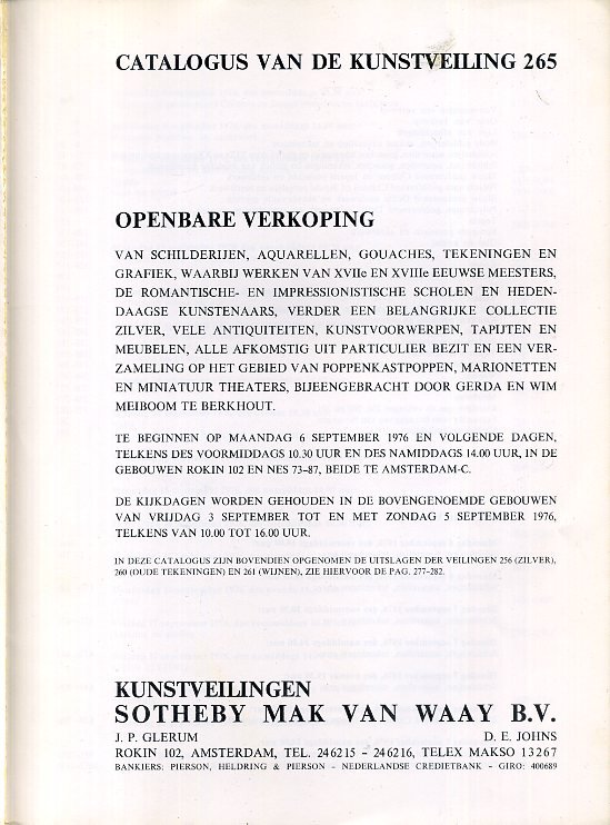 Sotheby Mak van Waay - Catalogus 265