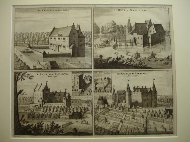 Bruelis, Mael-Stede, Elfsdyk and Baerlandt. - Het Kasteel van Bruelis. - 't Huys te Mael-Stede. - 't Slot van Elfsdyk. Anno 1500. - Het Kasteel te Baerlandt. Anno 1500.