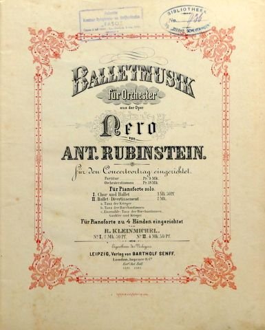 Rubinstein, Anton: - Balletmusik für Orchester aus der Oper Nero
