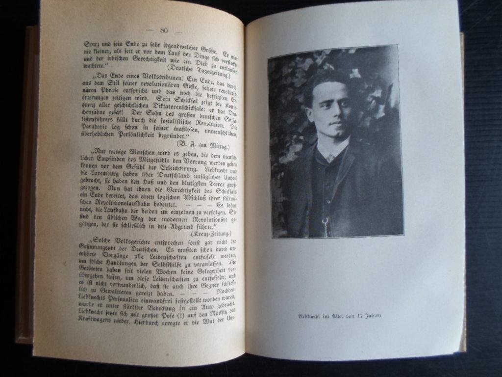 Schumann, Harry - Karl Liebknecht, Ein unpolitisches Bild einer Persönlichkeit, Mit 12 Bildern und Faksimiles