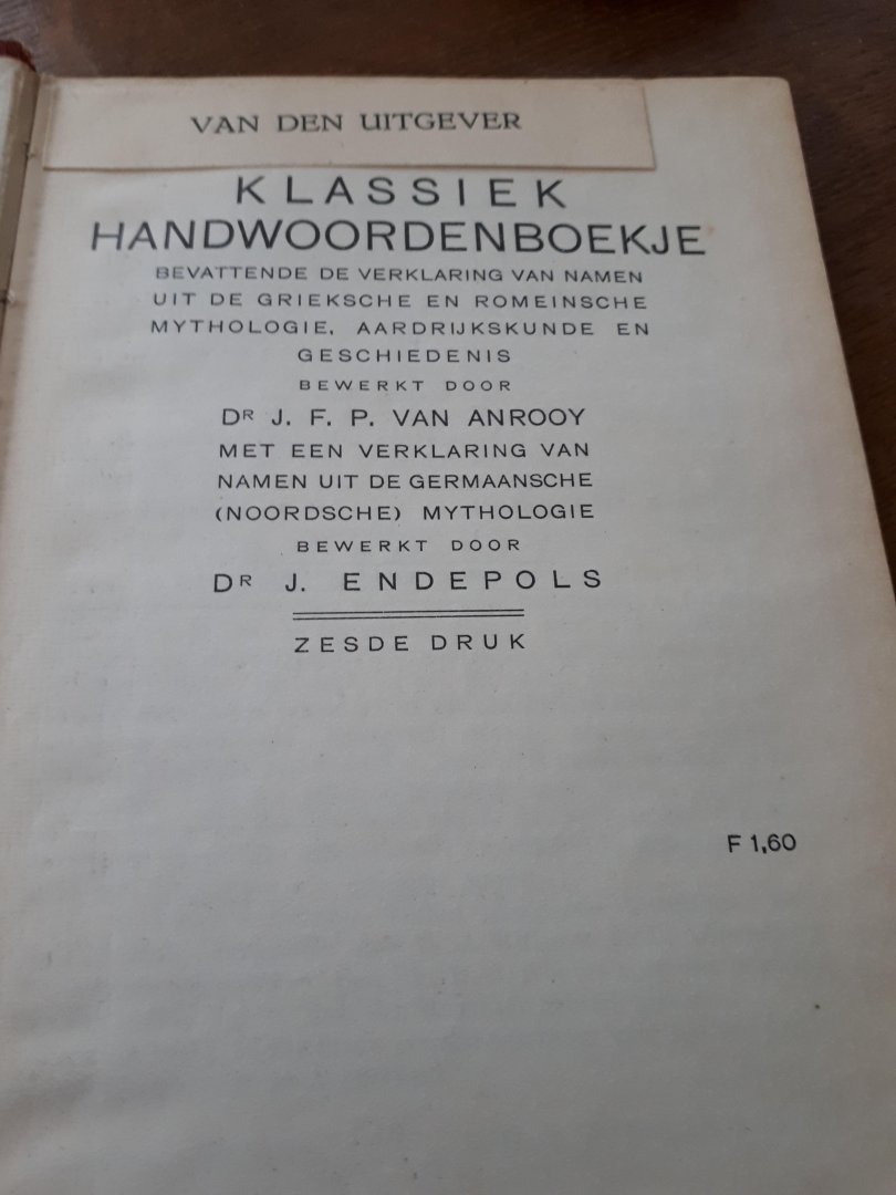 Anrooy - Klassiek handwoordenboek