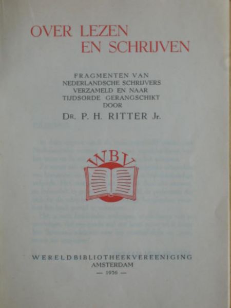 Ritter Jr., Dr. P.H. - Over lezen en schrijven