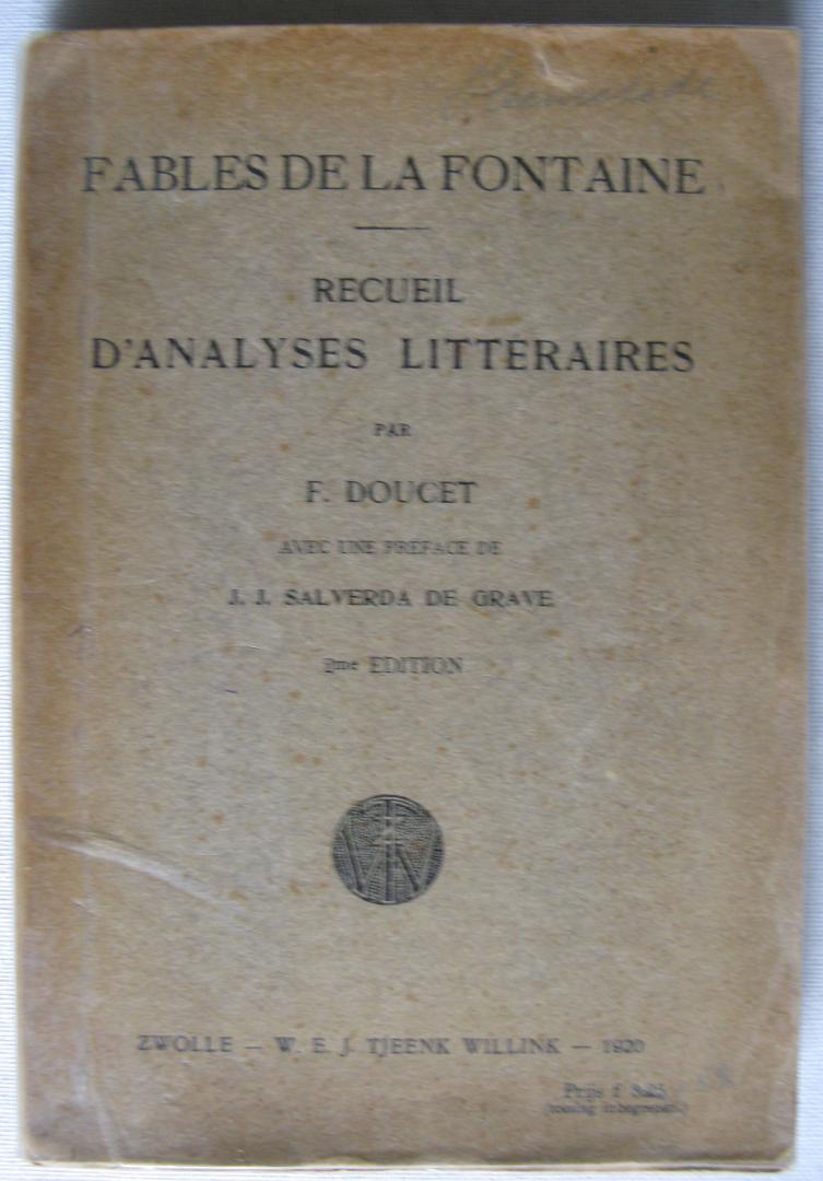 Doucet, F. - Fables de La Fontaine/Receuil d'analyses littéraires