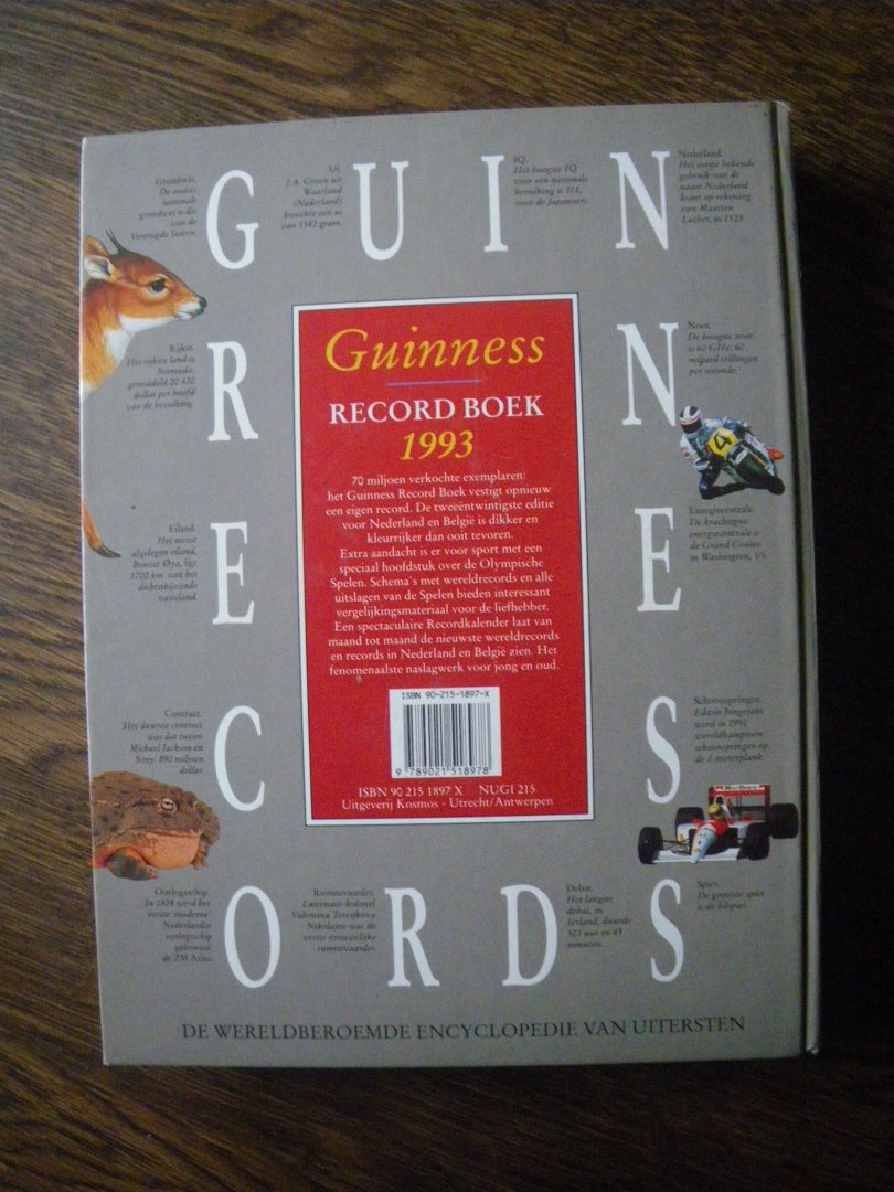 div. auteurs - GUINNES RECORD BOEK 1993 met alle uitslagen OLYMPISCHE SPELEN 1992