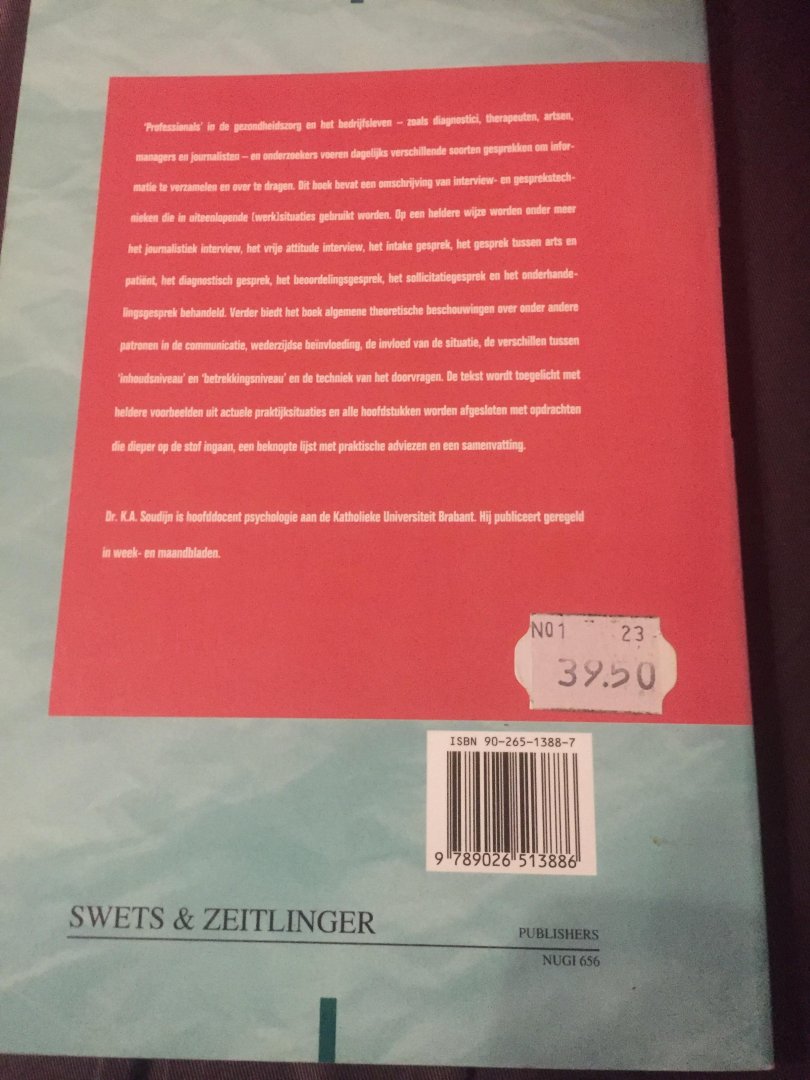 Soudijn, K. - Het professionele gesprek