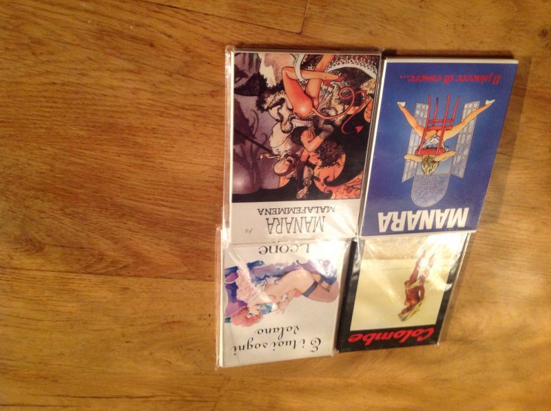 Manara,Dany en Frollo - Vier erotische kaartensets