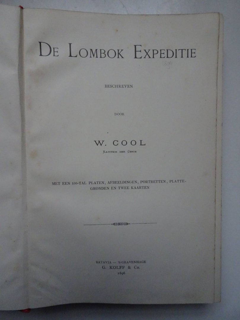 Cool, W.. - De Lombok Expeditie.