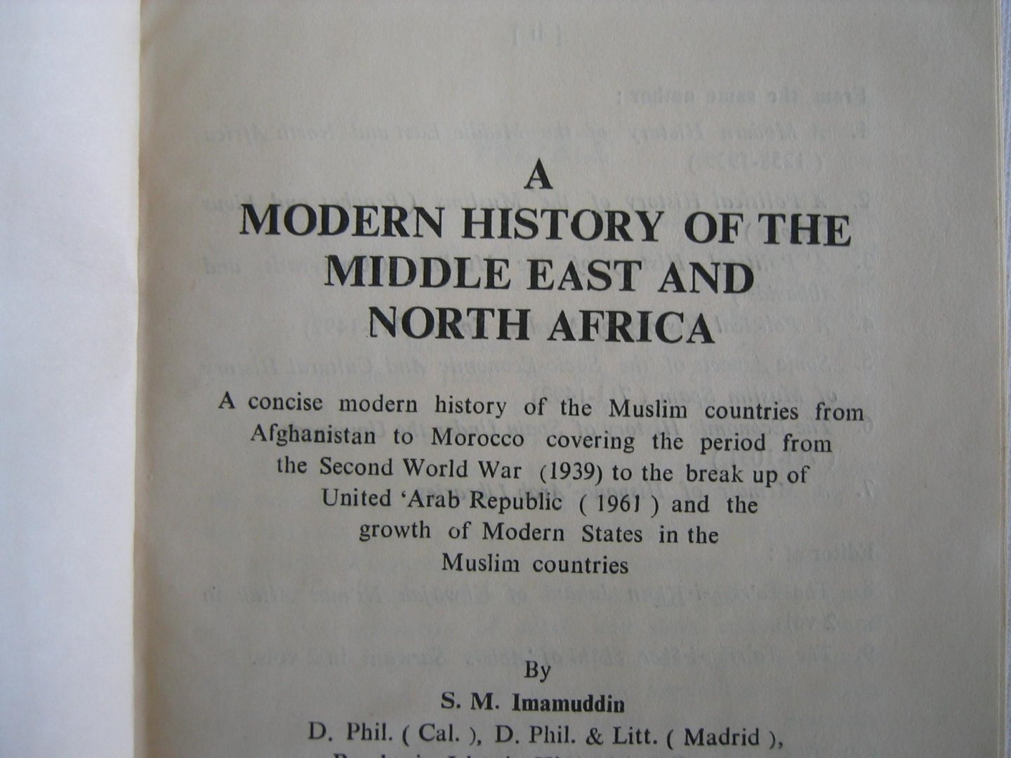 Imamuddin, S.M. - A Modern history of the Middle East and North Africa